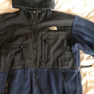 Mens North Face Denali fleece jacket with hood